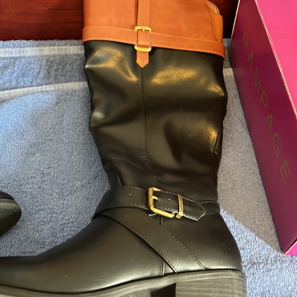 Rampage Black/Cognac knee high boots size 7.5 - Picture 7 of 8